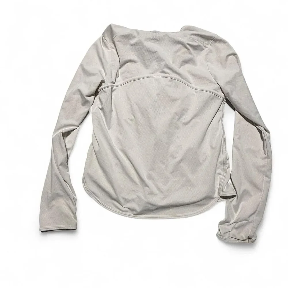 Athleta Girl White Full Zip‎ Hooded Sweatshirt Size L 12